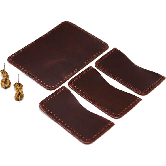 DIY Leather Bifold Wallet Kit - Do It Your Own Vegetable Tanned Natural Leather Wallet - Cognac
