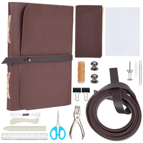 DIY Leather Journal Bookbinding Kit A5 Complete Set with Paper Thread & Tools 89pcs