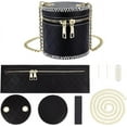 thumbnail image 1 of DIY Leather Shoulder Bag Making Kit DIY PU Leather Crossbody Bucket Bag Sewing Materials Women Handmade Handbag Purse Making 3.94×4.33Inch Black, 1 of 9