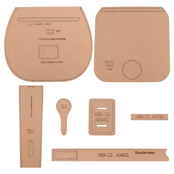 DIY Leather Tool Kit Handbag Sewing Pattern DIY Handmade Craft Template Finished Product Size 21x19x6.5CM