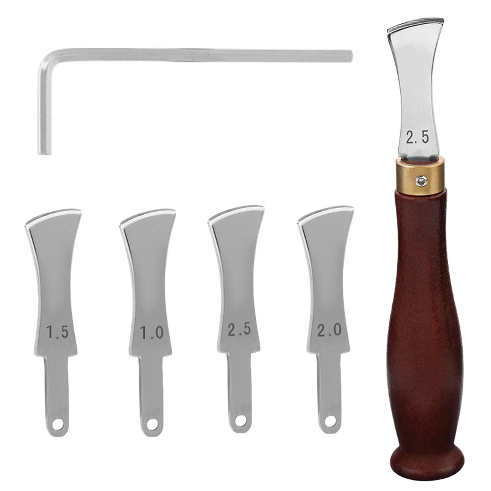 DIY Leather Tools Set - Shallow Groove Press, Wire Breaker, Scriber & Edge Holder (1.0/1.5/2.0/2.5 mm) for Leather Crafting