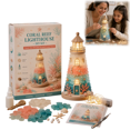thumbnail image 1 of DIY Lighted Sea Glass Lighthouse Kit, 7.3" Coastal Christmas Ocean Glass Nautical Lighthouse Craft Kit with LED Lights, Sea Shells & Pearls, Home Decor Gift for Beach Lovers, 1 of 6
