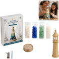 thumbnail image 1 of DIY Lighted Sea Glass Lighthouse Kit, 7.3" Coastal Christmas Ocean Glass Nautical Lighthouse Craft Kit with LED Lights, Sea Shells & Pearls, Home Decor Gift for Beach Lovers, 1 of 5