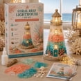 thumbnail image 1 of DIY Lighted Sea Glass-Style Lighthouse Kit Collection, DIY Sea Glass Lighthouse Kit with Pieces & Guide, Adults Craft Kit, Handmade Ocean Beach Decor Gift for Craft Lovers.B, 1 of 6