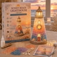 thumbnail image 1 of DIY Lighted Sea Glass-Style Lighthouse Kit Collection, DIY Sea Glass Lighthouse Kit with Pieces & Guide, Adults Craft Kit, Handmade Ocean Beach Decor Gift for Craft Lovers.E, 1 of 8