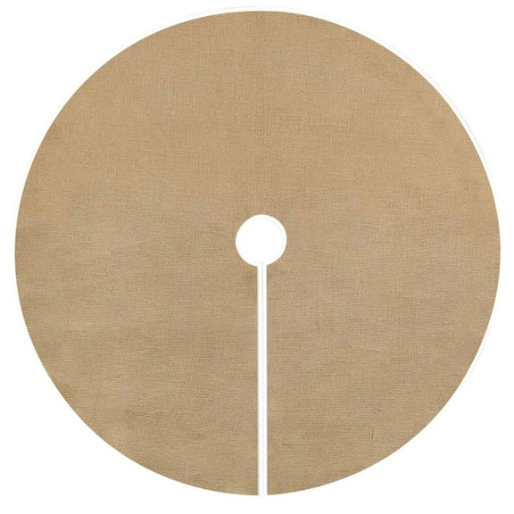 DIY Linen Tree Dress White Tree Cloth Skirt Christmas Tree Apron Simple Tree Base for Home Office Shop Party (122cm)