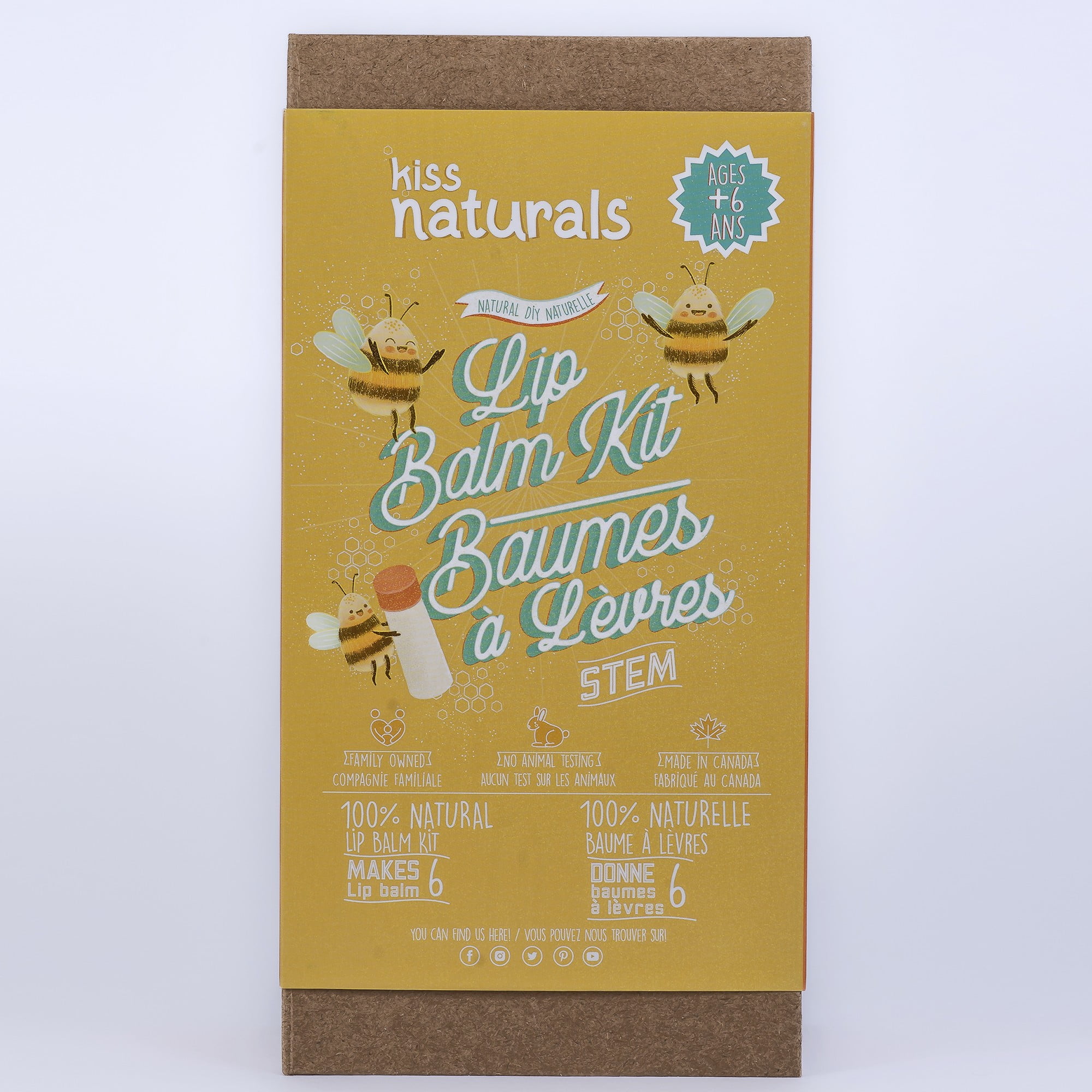 Kiss Naturals: Lip Balm Making - Make 6 Lip Balms, DIY Kids Beauty Craft, Organic Ingredients, Beeswax, Shea Butter, 2 Flavors, STEM Activity, Ages 6+