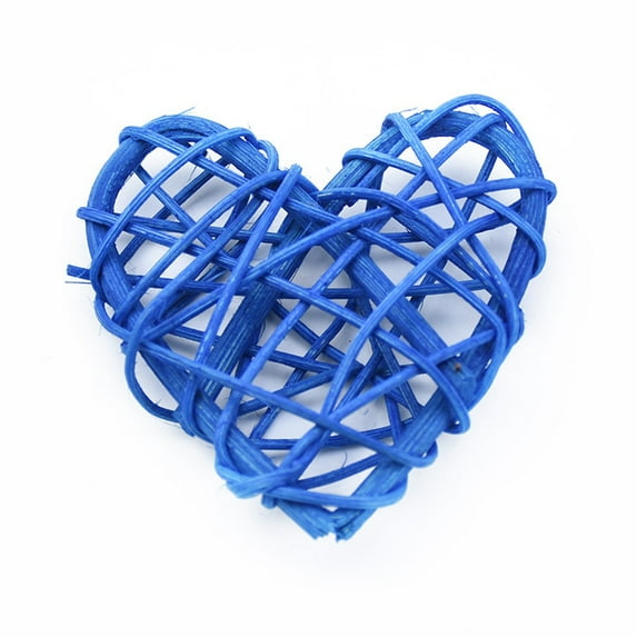 DIY Love Home Supplies Christmas Curtain Ornaments Wedding Decoration Straw Ball Artificial Rattan Ball Hanging Accessories DARK BLUE HEART