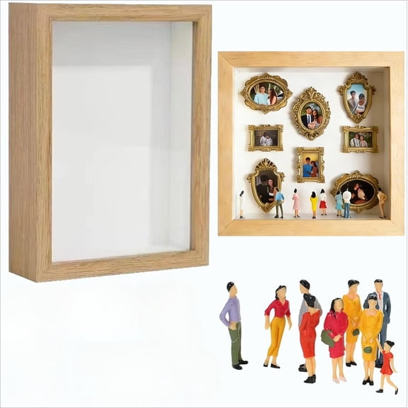DIY Luminous Shadow Box Frame, Creative 3D Silhouette Memory Display Case with LED Light, Personalized Keepsake Gift for Birthday & Anniversary
