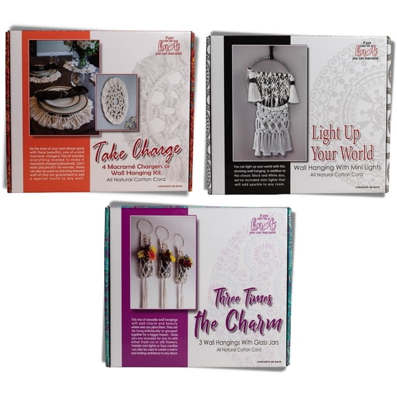 DIY Macramé Designer Kits for Beginners- Wall Hangings and Placemats