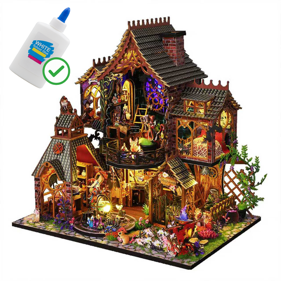 DIY Magic Forest Toy Model Hand-Assembled 3D Wooden Puzzle Dollhouse Xmas Gift