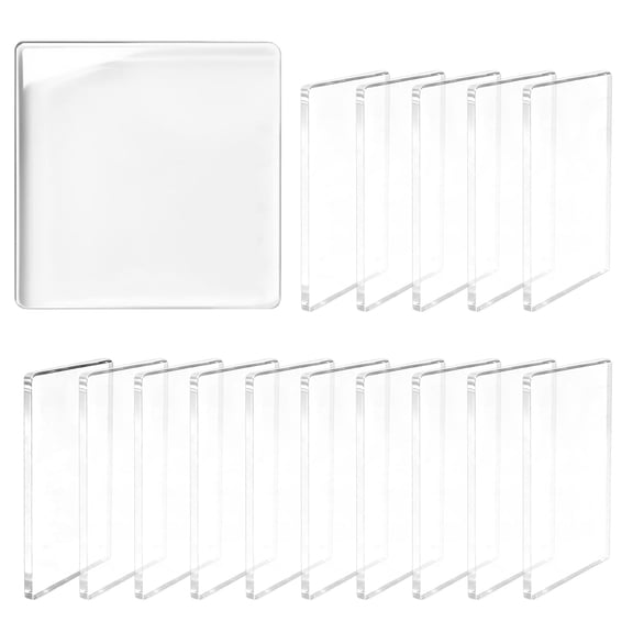 DIY Magnet Kit Clear Acrylic Square Fridge Magnets with Adhesive Backing Strong Magnetic Strip for Photos Crafts Kitchen Classroom Office Party Decoration