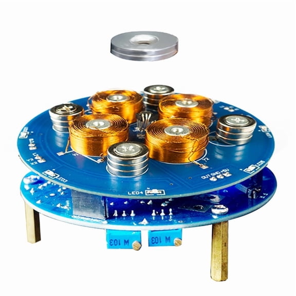 DIY Magnetic Levitation Kit Experiment Soldering Project Practice Solder Assembly 2-5W 150G Load Magnet Electronic Kit,1 * magnetic levitation module kit 1 * housing kit