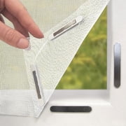 DIY Magnetic Window Screen, Adjustable Max 55 W x 39 H Fit Most Windows, Full Frame Self-Adhesive Magnetic Strip, No Drilling Fiberglass Anti Mosquito Bug Insect Screen, Reusable & Washable