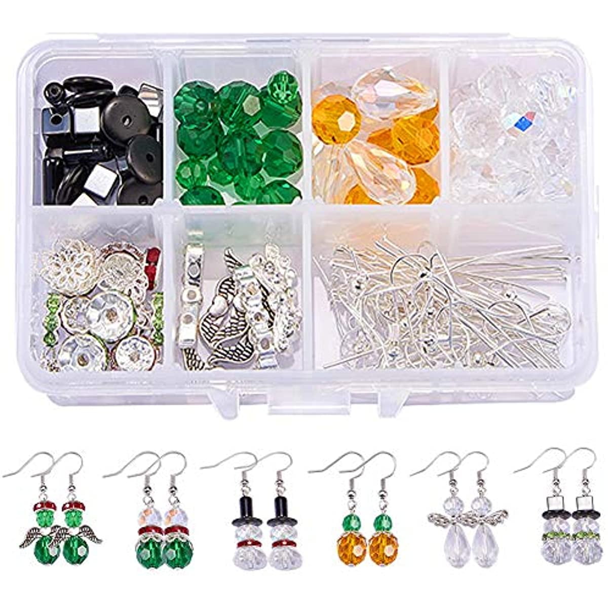 DIY Make 6Pairs Crystal Bead Dangle Earring Making Starter Kits