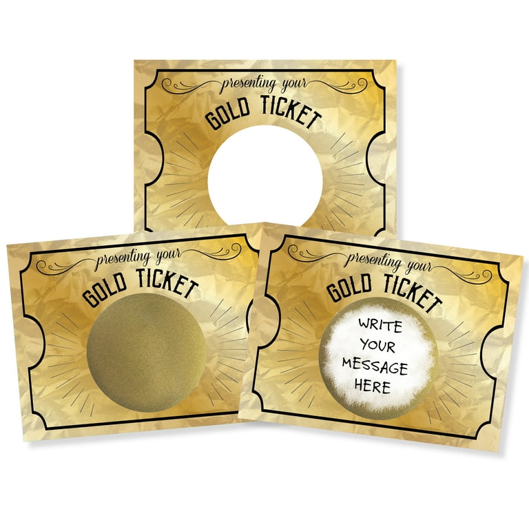DIY Make Your Own Scratch Off Note Card Gold Ticket 20 Pack - 20 Pack (20  Cards/20 Scratch Off Stickers)