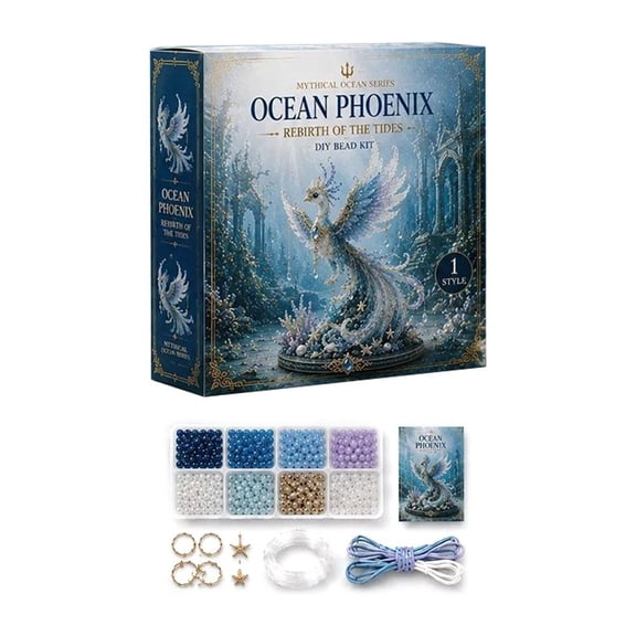 DIY Marine Life Bead Craft Kit Turtle Octopus Dragon Phoenix Fish Thread Beads Handmade Creative Building Set for Kids and Family Activity Gift