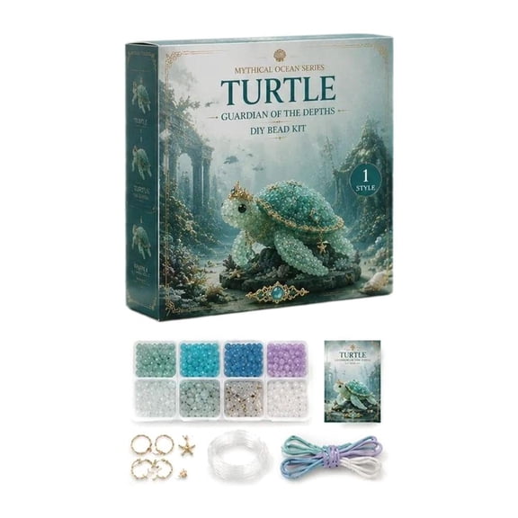 DIY Marine Life Bead Craft Kit Turtle Octopus Dragon Phoenix Fish Thread Beads Handmade Creative Building Set for Kids and Family Activity Gift