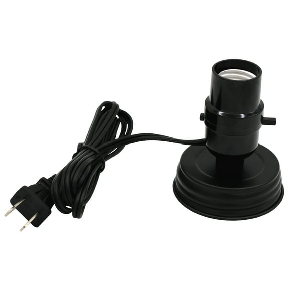 DIY Mason Canning Fruit Jar Lamp Making Kit is Pre-Wired and Easy to Use - Black Color Lid & Socket Great for Lamp Conversion