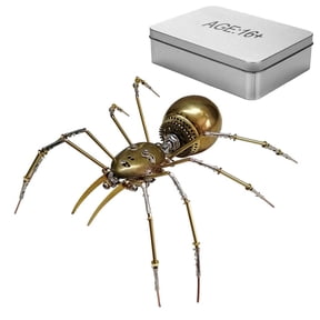 DIY Mechanical Spider Metal Assembly Model, Steampunk Fantasy Arachnolich Sculpture Kit (130+ PCS)