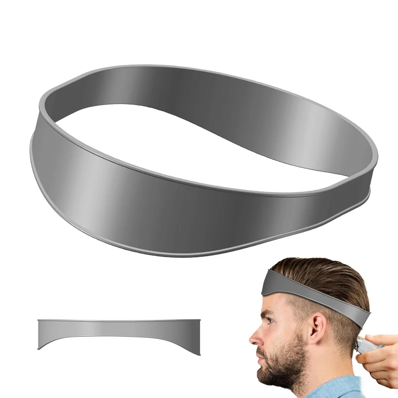DIY Men Hair Trimming Ruler Neckline Guide Haircuts Curved Headband ...