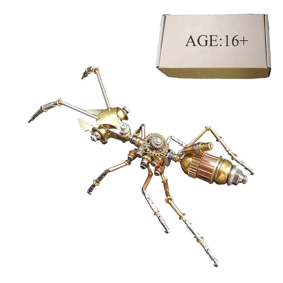 DIY Metal Ant Model Kit Steampunk Style, Handcrafted Mechanical Insect, Creative Assembly Ornament