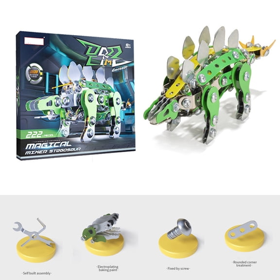 DIY Metal Dinosaur Model Kit, Educational Screw Assembly Toy, STEM Building Project, Realistic Dinosaur Puzzle, Construction Gift For Boys, Hands-On Learning Activity
