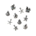 thumbnail image 1 of DIY Metal Fish & Shell Marine Life Bracelet and Necklace Pendants & Charms, 10 Pc, Silver, 1 of 8