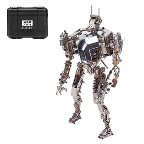 DIY Metal Humanoid Robot Assembly Kit Humanoid-1 700+ PCS, Articulated Future Mech Figure with Lights, Engineering Display Model
