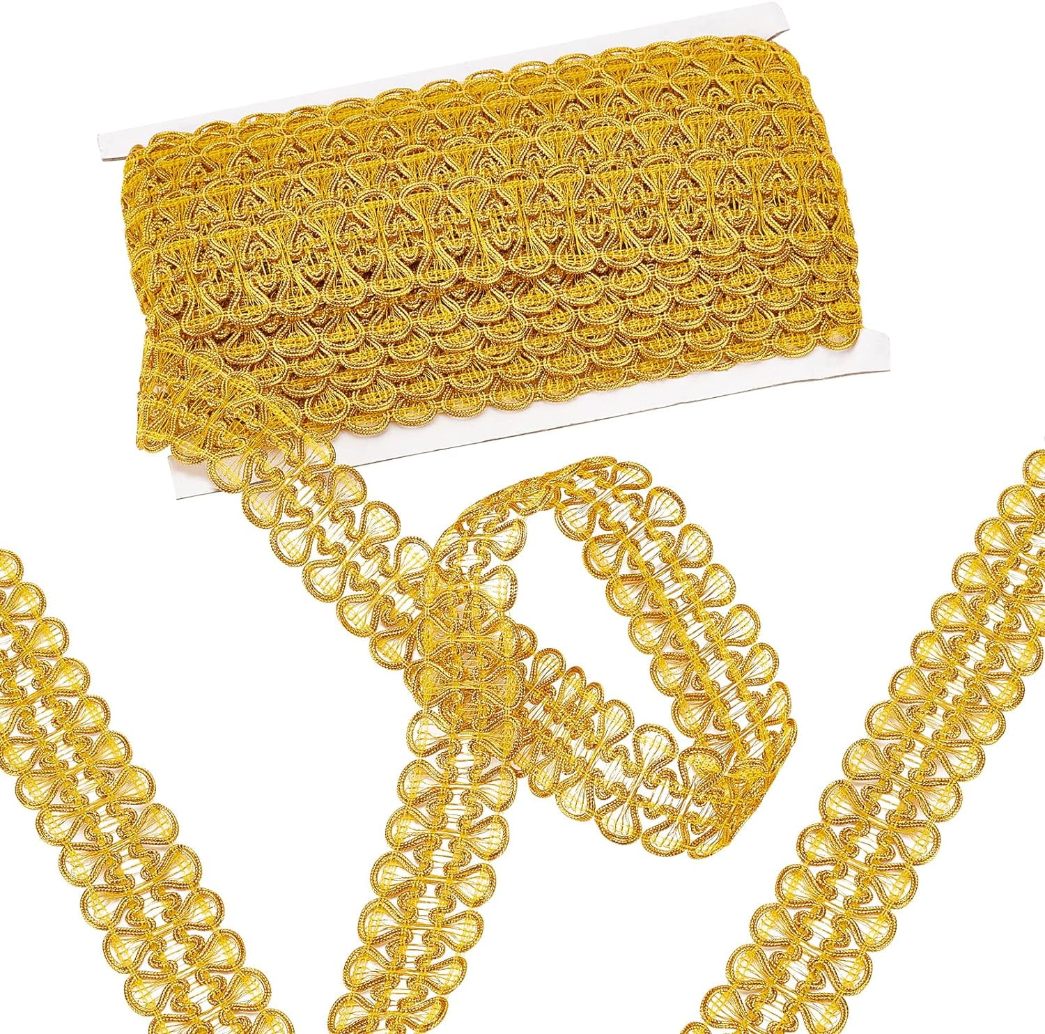 DIY Metallic Braid Trim Golden Centipede Lace Ribbon 13 Yards Woven ...