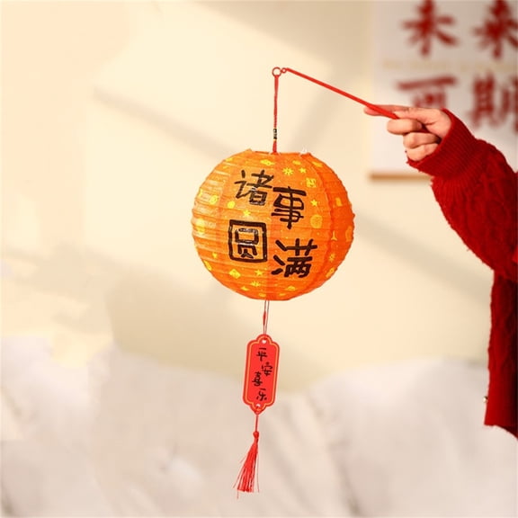 DIY Mid-Autumn Lantern Red Lantern Handmade LED Light Traditional Festivals