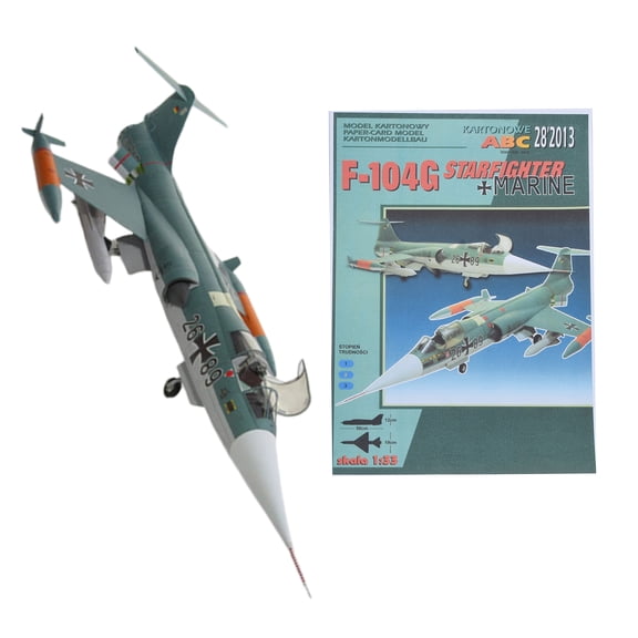 DIY Military Plane Paper Model 1/33 Scale US F-104G Starfighter Model for Collection Gift (Unassembled Kit)