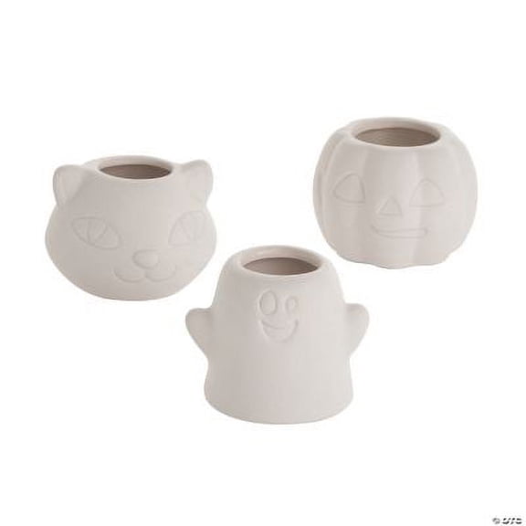 DIY Mini Ceramic Halloween Planters, Halloween, Craft Kits, 12 Pieces