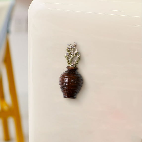 DIY Mini Ceramic Vase Magnets for Fridge, Pocket 3D Ceramic Flower Vases for Air Conditioners Fridge House Decoration, Cute Plant Refrigerator Magne Ceramic Vase Refrigerator Magnets
