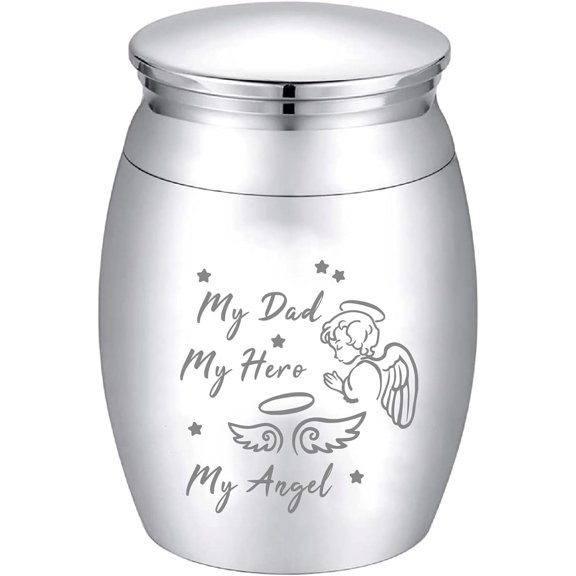 Mini Cremation Urn Small Keepsake Urns Ashes Alloy Kit My Dad Hero Angel Metal Sharing Urn Memorials Miniature Container Remains DIY