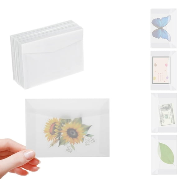 DIY Mini Envelopes, 5.1x3.15 Inch Craft Projects Paper for Scrapbooking,Card Making​,Translucent Gift Card Holders for Wedding Favors,Party Invitations