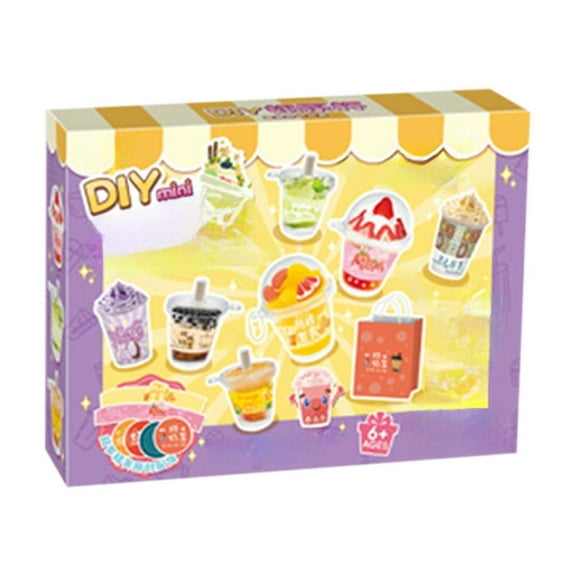 DIY Mini Food Set Handmade Bento Clay Craft Kit with Materials Creative Pinching Relaxation Toy for 5-8 Years Miniature Cooking Sensory Play