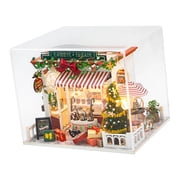 DIY Mini House Craft Kit Christmas Cottage Handmade Wood Construction with Lights for Adults Holiday Decor