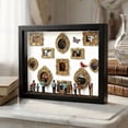 thumbnail image 1 of DIY Mini Memory Silhouette Shadow Box Kit, Personalized Keepsake Display with Gold Frames – Includes Figurines LED Lights, Sentimental Gift for Wedding Anniversary Graduation Family Milestones, 1 of 1