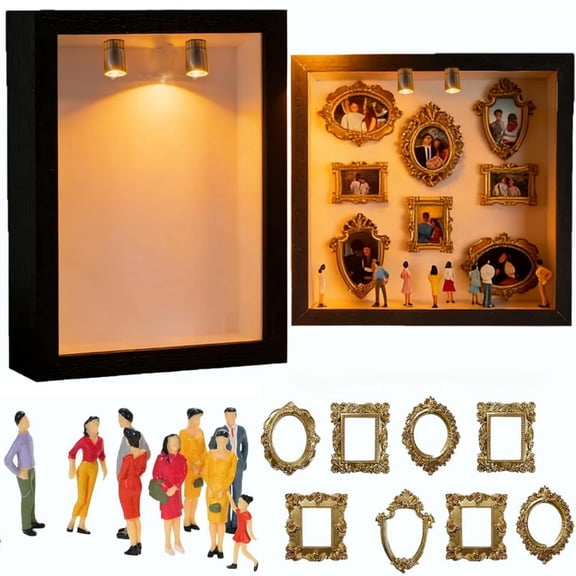 DIY Mini Museum Silhouette Box, Celebrate Your Unique Memories in Style, Shadow Box Frame Kit, Personalized DIY Photo Family Memory Display Case Frame Silhouette Box, Personalized Unique Memory Decor