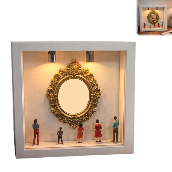 DIY Mini Museum Silhouette Box Kit - Memory Display with Gold Frames & Figurines for Anniversaries, Weddings, Birthdays, Valentine's Day & Home Decor