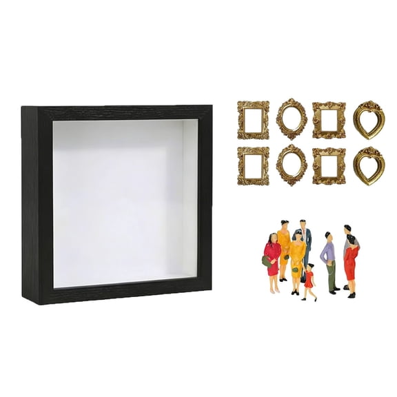 DIY Mini Museum Silhouette Box Kit, Personalized Shadow Box Frame for Unique Memories, Custom Photo & Family Memory Display Case with Mini Figurines, Creative Memory Decor