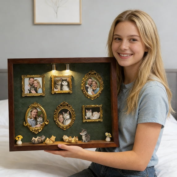 DIY Mini Museum Silhouette Box with Light Family Memory Photo Display ...