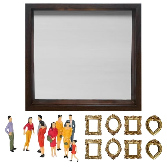 DIY Mini Museum Silhouette Box, Miniature Figurine Set, Diy Shadow Box, Photo Memory Display, Keepsake Frame Kit, Custom Silhouette Display, Memory Box Kit, Memory Display Frame