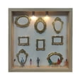 thumbnail image 1 of DIY Mini Museum Silhouette Box,Personalized Photo Shadow Boxes Display with 7pcs Mini Museum Figurines & 8pcs Mini Gold Frames, Gift for Valentine's Day & Anniversaries ,Beige, 1 of 2