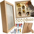 thumbnail image 1 of DIY Mini Museum Silhouette Box, Shadow Box Frame Display Case, Personalized Photo Shadow Boxes Display with 7pcs Mini Museum Figurines & 8pcs Mini Gold Frames, Gift for Valentine's Day, 1 of 7