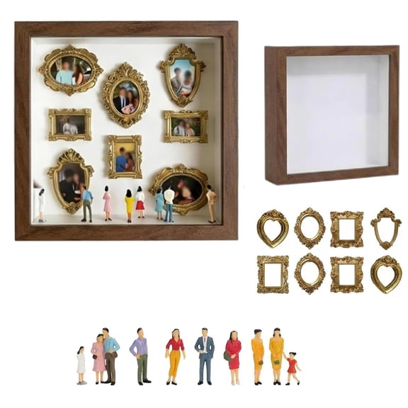 DIY Mini Museum Silhouette Box- Shadow Box Frame Kit, Mini Museum,Personalized Memory Display Case for Couples, Wedding, Anniversary, & Valentine's Day Gift (black)