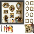 thumbnail image 1 of DIY Mini Museum Silhouette Box Shadow Box Frame Kit with Gold Mini Frames & Figurines for Home Decor,Black, 1 of 7