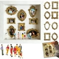 thumbnail image 1 of DIY Mini Museum Silhouette Box Shadow Box Frame Kit with Gold Mini Frames & Figurines for Home Decor,White, 1 of 7