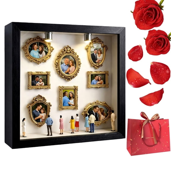 DIY Mini Museum Silhouette Box, a Miniature Frame with Figures to Celebrate Your Unique Memories.(Black)